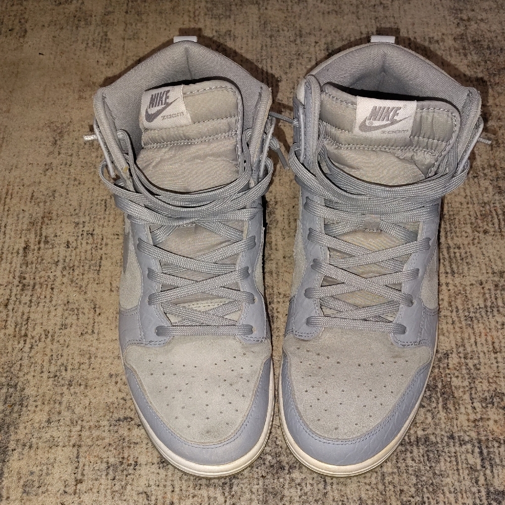Nike Dunk High-Top Sneakers in Light Gray